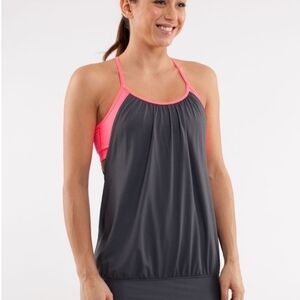 Lululemon No Limit Tank. Coal/pink